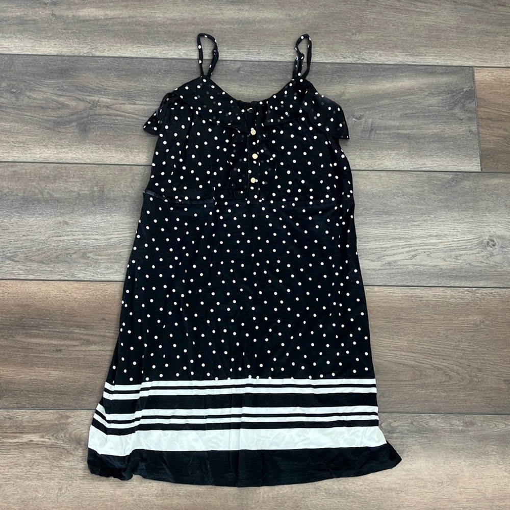 Black & Cream Polka Dot & Striped Dress